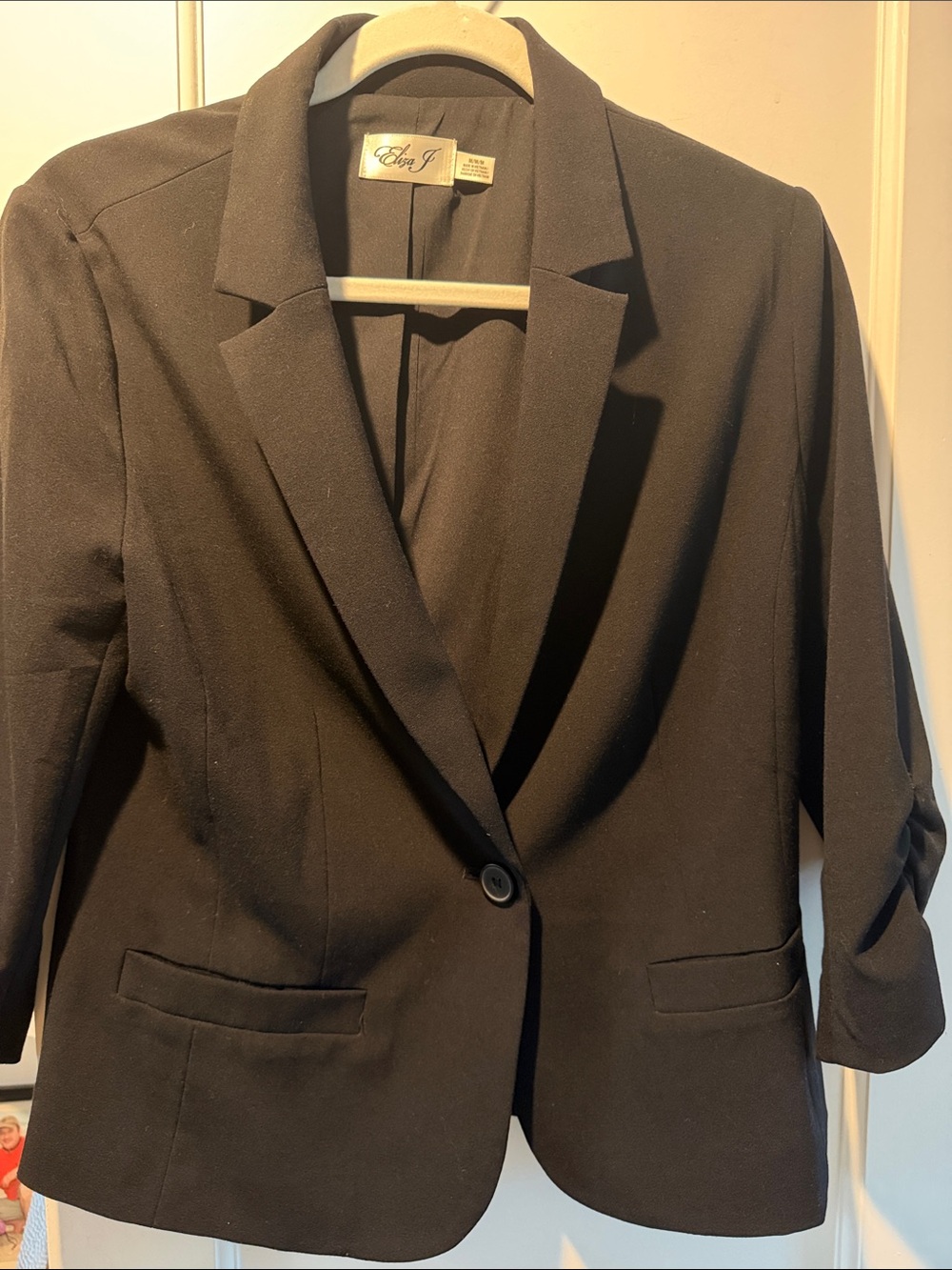 Eliza J Black Single-Button Tailored Blazer